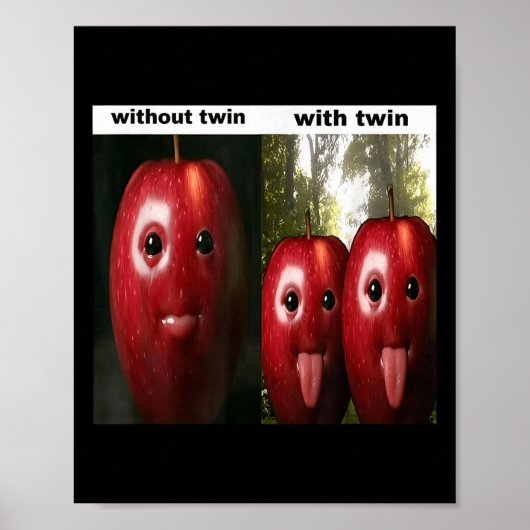 Grappige Dwaze Ai Appel Gen Z Meme Brainrot Humor Poster (Voorkant)