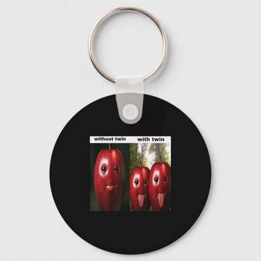 Grappige Dwaze Ai Apple Gen Z Meme Brainrot Humor Sleutelhanger (Voorkant)