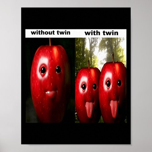 Grappige Dwaze Ai Gen Z Meme Brainrot Humor Tweeli Poster (Voorkant)