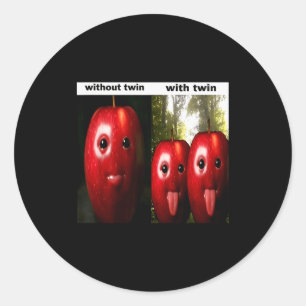 Grappige Dwaze Ai Gen Z Meme Hersenrot Humor Tweel Ronde Sticker