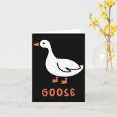 Grappige Dwaze Gans Kaart (Gele Bloem)