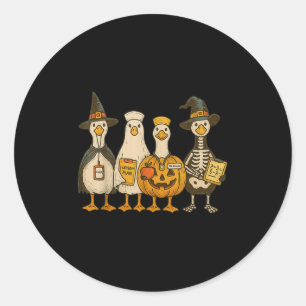 Grappige Dwaze Gans Leraar Halloween Truc Of Lesge Ronde Sticker
