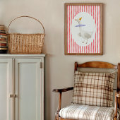 Grappige Dwaze Gans Watercolor Print