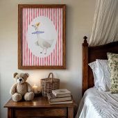 Grappige Dwaze Gans Watercolor Print