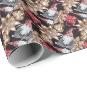 Grappige Dwerg, Rode Koffiemok, Bruine Koekjes Cadeaupapier (Rol Hoek)