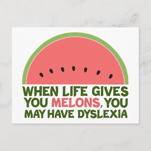 Grappige dyslexie briefkaart (Voorkant)