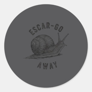 Grappige E Ga Weg Slak Vintage Franse Pun Introver Ronde Sticker