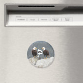 Grappige Eagles en Zeemeeuw Ronde Magneet (Insitu (Vaatwasser))