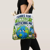 Grappige Earth Day Eco Grafiek Tote Bag (Dichtbij)