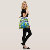 Grappige Earth Day Eco Grafiek Tote Bag (Op model)