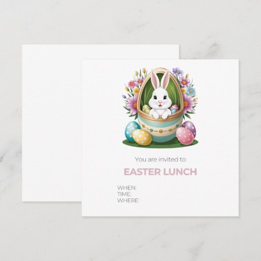 Grappige Easter Egg Hunt: Bunny Save The Date (Voorkant / Achterkant)