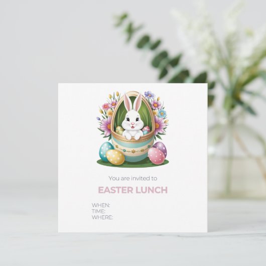 Grappige Easter Egg Hunt: Bunny Save The Date (Staand voorkant)