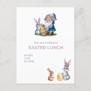 Grappige Easter Egg Hunt: Waterverf Bunny Briefkaart