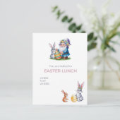 Grappige Easter Egg Hunt: Waterverf Bunny Briefkaart (Staand voorkant)