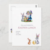 Grappige Easter Egg Hunt: Waterverf Bunny Briefkaart (Voorkant / Achterkant)
