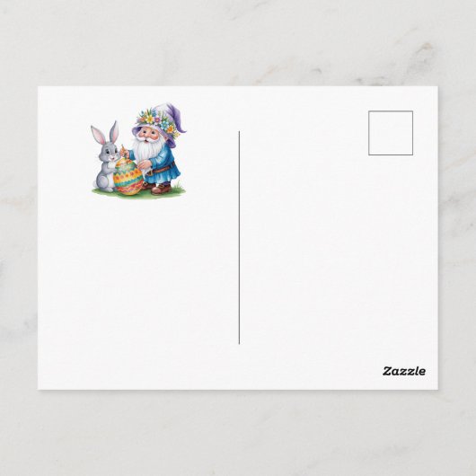 Grappige Easter Egg Hunt: Waterverf Bunny Briefkaart (Achterkant)