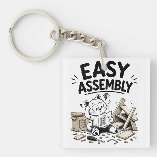 Grappige Easy Assembly Sleutelhanger – Grappige Fa (voorkant)