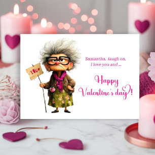 Grappige Eccentrieke Dame In Kleur Pop Valentijnsd Feestdagenkaart