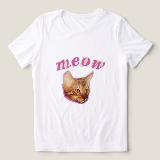 Grappige Echte Kat - "Meow" Meme Design - Hilarisc Tri-Blend Shirt (Design voorkant)