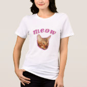 Grappige Echte Kat - "Meow" Meme Design - Hilarisc Tri-Blend Shirt (Voorkant)