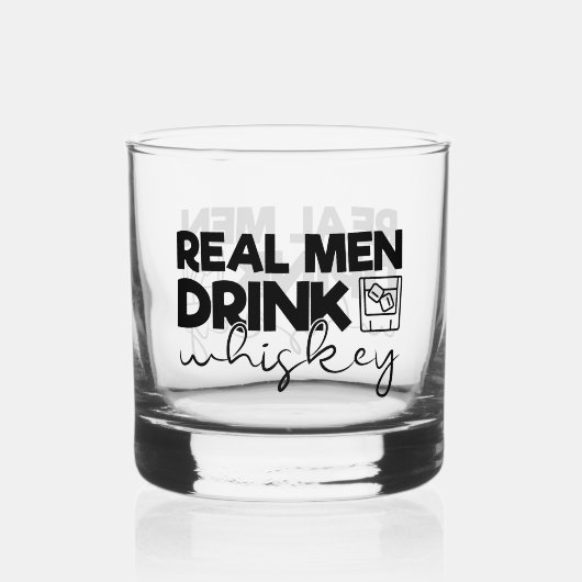 Grappige echte mannen drink whisky whisky glas (Achterkant)