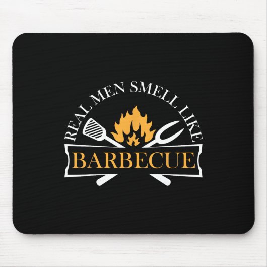 Grappige echte Mannen ruiken naar barbecue bbq gri Muismat (Voorkant)
