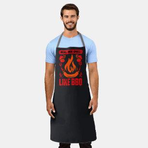 Grappige Echte Mannen Ruiken Naar Barbecue Schort