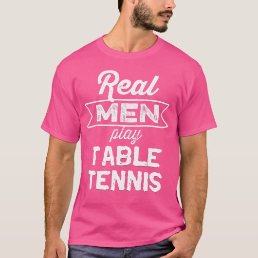 Grappige echte Mannen spelen tafeltennis Grunge Pi T-shirt (Voorkant)