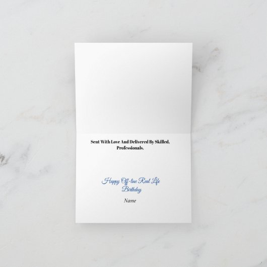 Grappige echte verjaardagskaart per post & postbez kaart (Binnen)