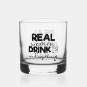 Grappige echte vrouwen drink woord kunst whisky glas (Voorkant)