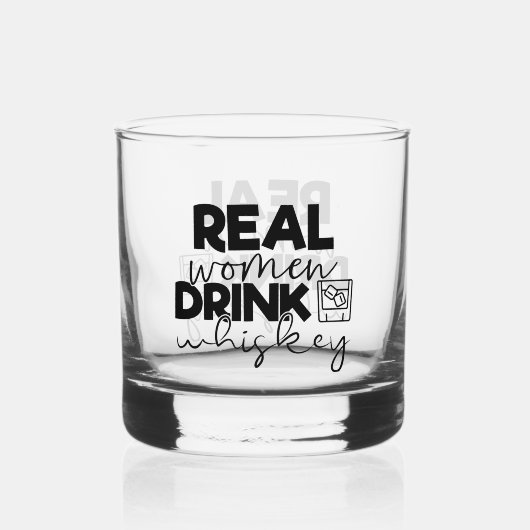 Grappige echte vrouwen drink woord kunst whisky glas (Achterkant)