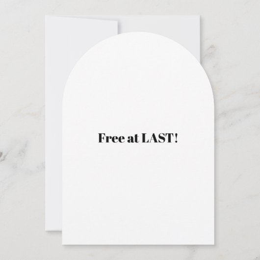 Grappige echtscheiding eindelijk gratis kaart (Achterkant)