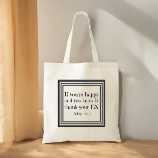 Grappige echtscheiding offerte cadeau tote bag