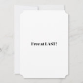 Grappige echtscheidingsvrijheid juicht een nieuw b kaart (Achterkant)