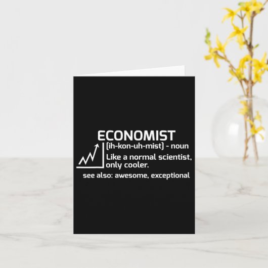 Grappige econoom definitie economie wetenschap cad kaart (Gele Bloem)