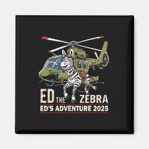 Grappige Ed De Zebra 2025 Avontuur Retro Vintage 2 Magneet
