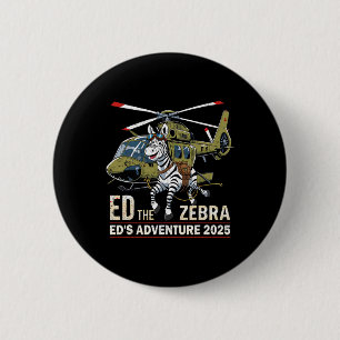Grappige Ed De Zebra 2025 Avontuur Retro Vintage 2 Ronde Button 5,7 Cm