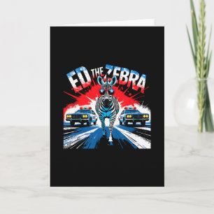 Grappige Ed De Zebra 2025 Avontuur Retro Vintage  Kaart