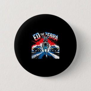 Grappige Ed De Zebra 2025 Avontuur Retro Vintage  Ronde Button 5,7 Cm