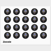 Grappige Edgar Allan Poe Mardi Gras Mashup Ronde Sticker (Vel)