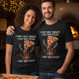 Grappige Edgy Pizza Therapie Ik Heb Gewoon Pizza N Tri-Blend Shirt