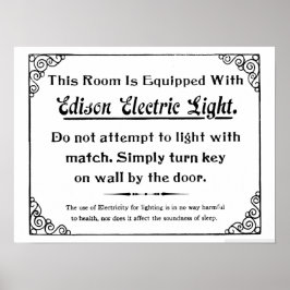 Grappige Edison Elektrisch Licht Poster