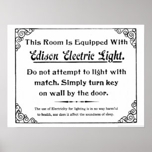 Grappige Edison Elektrisch Licht Poster