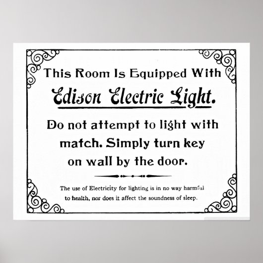 Grappige Edison Elektrisch Licht Poster (Voorkant)