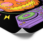 Grappige EDM DJ Halloween Pumpkin Poster (Hoek)