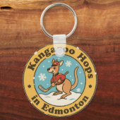 Grappige Edmonton Kangoeroe Hockey Sleutelhanger (Voorkant)