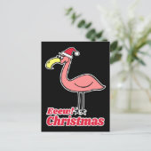 Grappige Eeew Christmas Flamingo met Sinterklaas P Briefkaart (Staand voorkant)