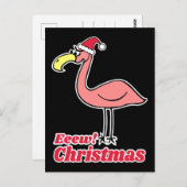 Grappige Eeew Christmas Flamingo met Sinterklaas P Briefkaart (Voorkant / Achterkant)