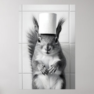 Grappige Eekhoorn Badkamer Print Retro Toiletpapie