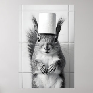 Grappige Eekhoorn Badkamer Print Retro Toiletpapie